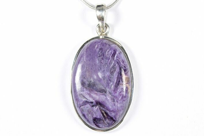 Siberian Charoite Pendant (Necklace) - Sterling Silver #353994